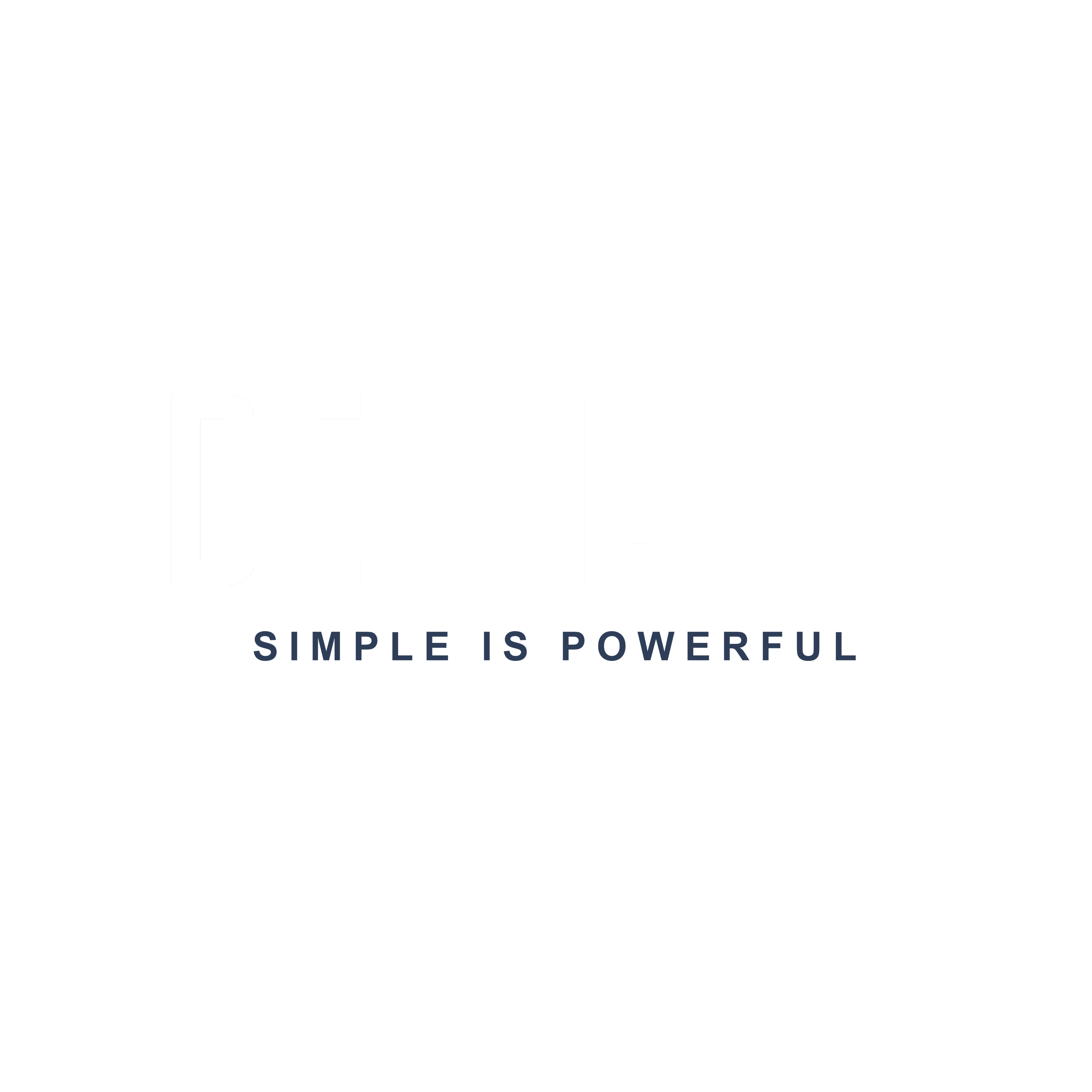 Logo DENIMST mực trắng dùng trên nền tối